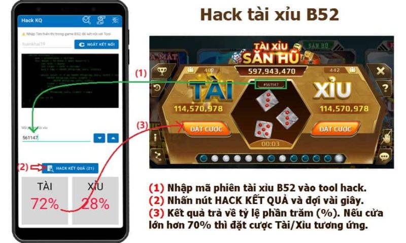 Cách sử dụng tool hack tài xỉu b52.