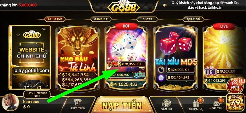 Cách thức tham gia Tài xỉu tại cổng game Go88 