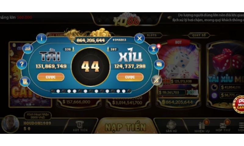 Game tài xỉu hấp dẫn tại cổng game yo88.